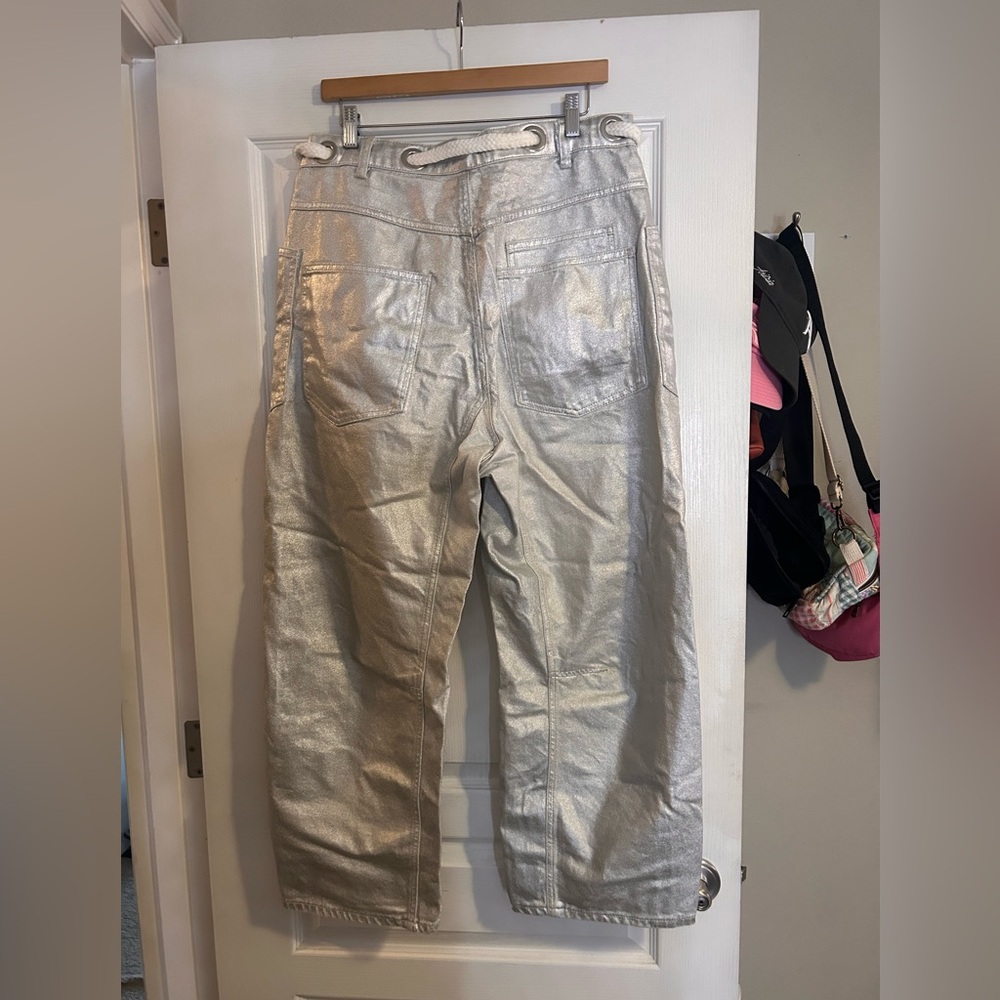 Free people moxie metallic barrel jeans - Picture 4 of 4